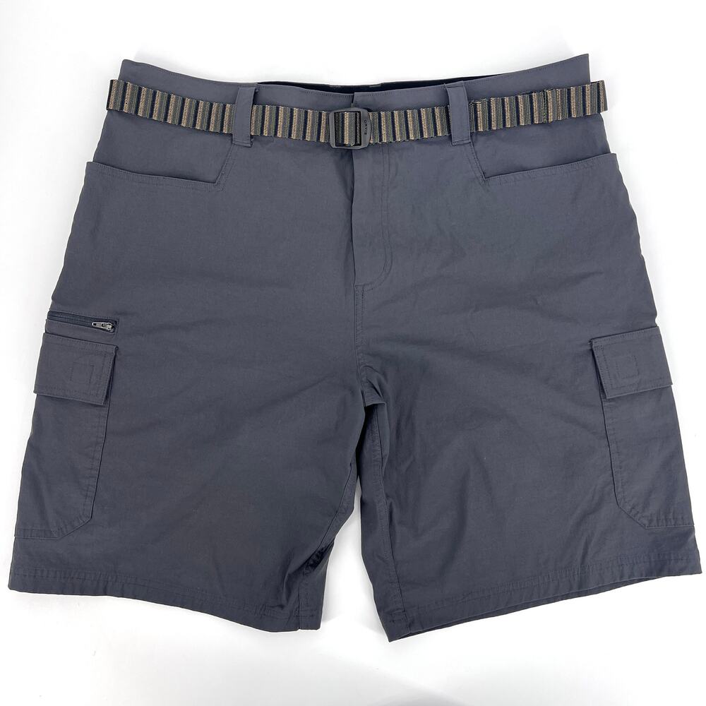 Orvis Mens Tech Cargo Stretch Shorts Charcoal Gray Belted Size 38